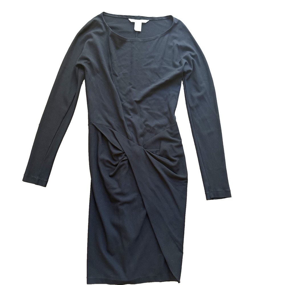 Diane von Furstenberg DVF Eleonora Black Twist Front Dress Size 8